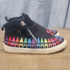 Rainbow Pattern Kids High-Top Sneakers